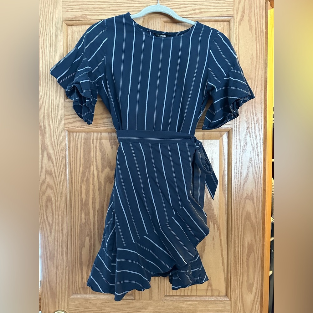 XS Express Blue and White Striped Dress
